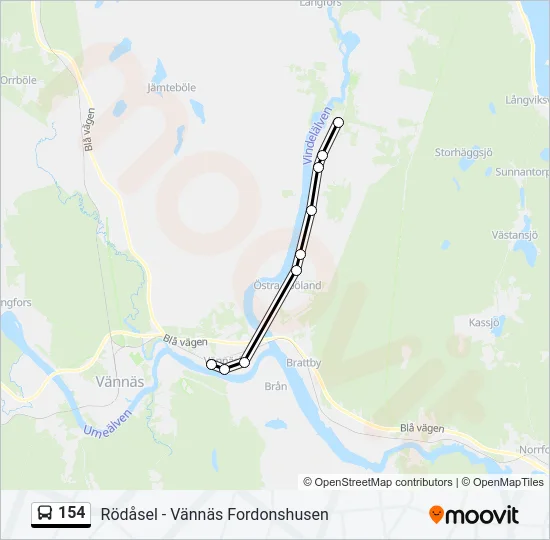 154 Bus Line Map