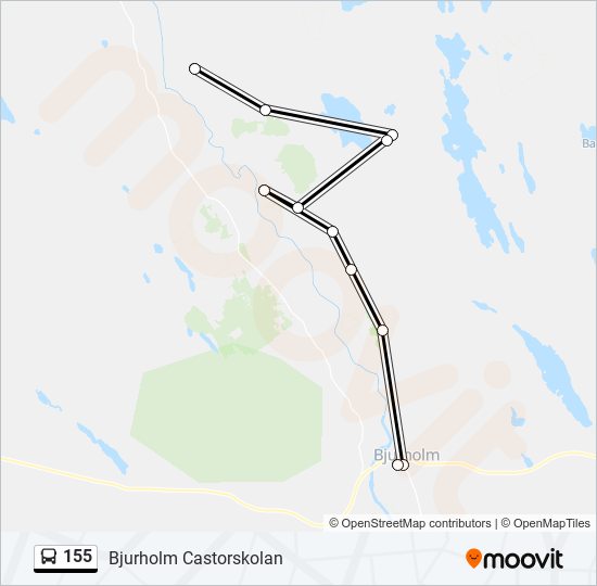 155 bus Line Map