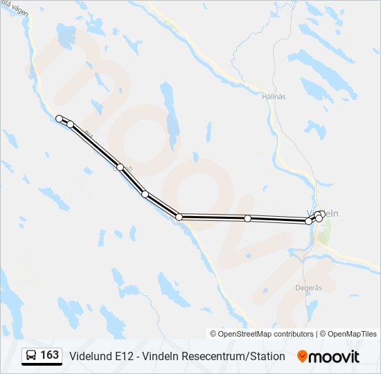 163 bus Line Map