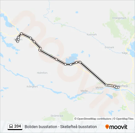 204 Bus Line Map