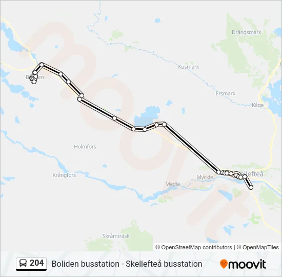 204 Bus Line Map