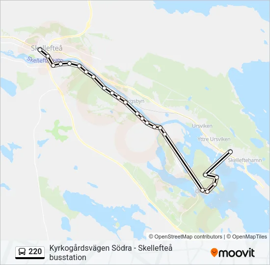 220 Bus Line Map