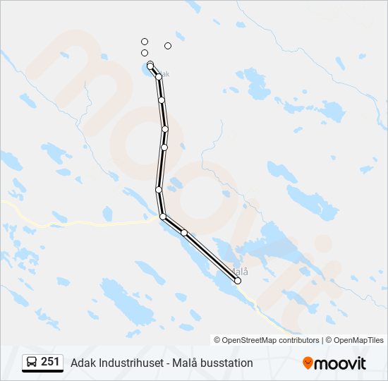 251 bus Line Map