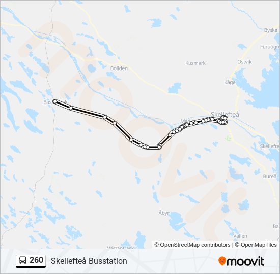 260 bus Line Map