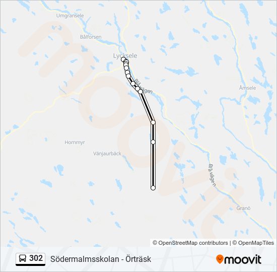 302 bus Line Map