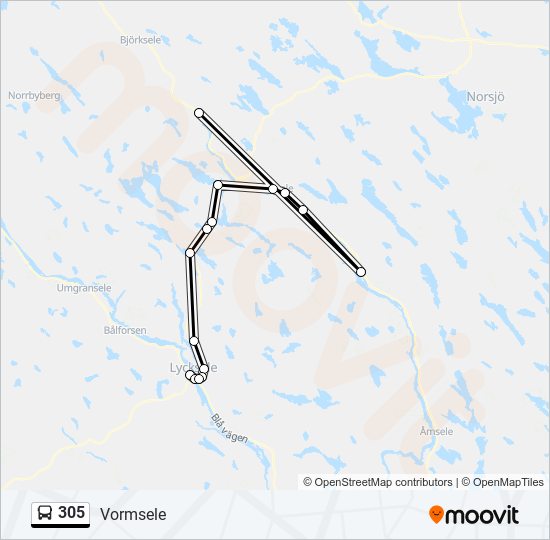 305 bus Line Map