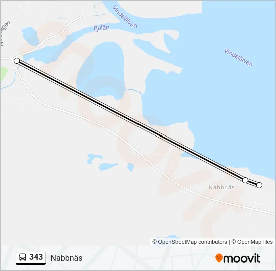 343 Bus Line Map