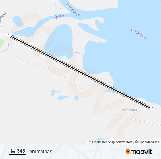 343 bus Line Map