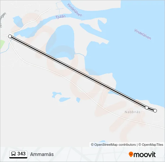 343 Bus Line Map