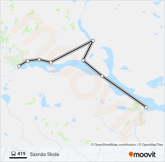 419 bus Line Map