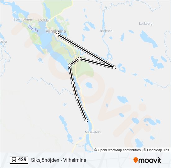 429 bus Line Map