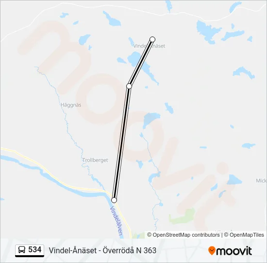 534 Bus Line Map