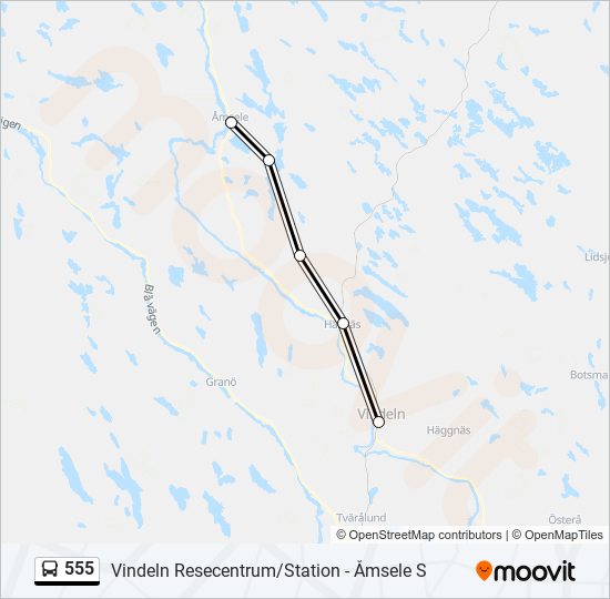 555 bus Line Map