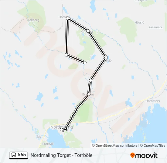 565 Bus Line Map