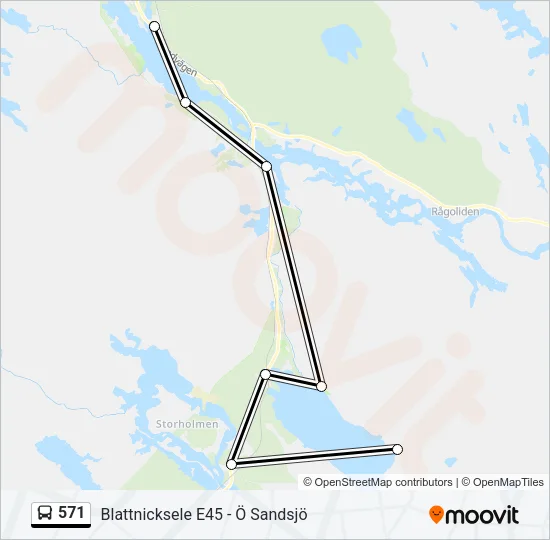 571 Bus Line Map