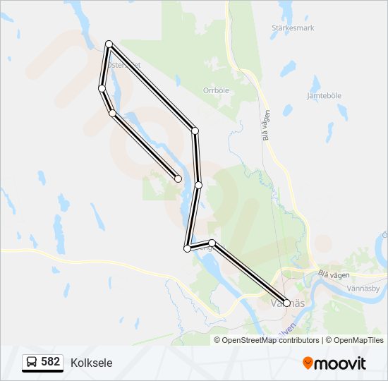 582 bus Line Map