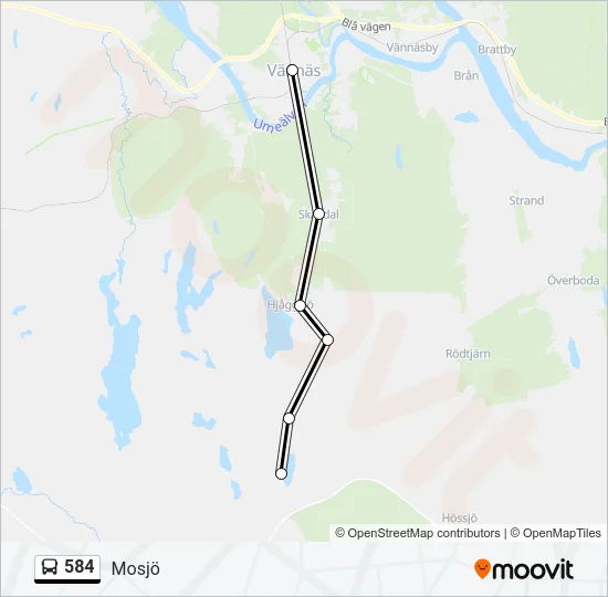 584 Bus Line Map