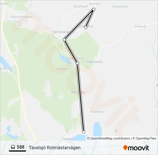 588 Bus Line Map