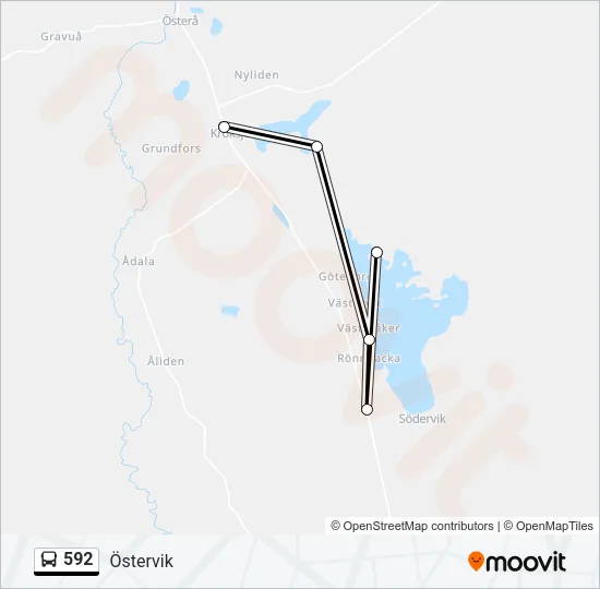 592 Bus Line Map