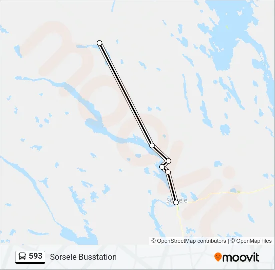 593 Bus Line Map