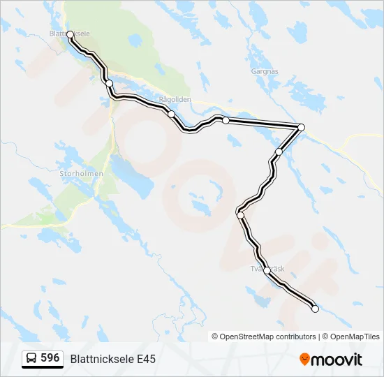 596 Bus Line Map