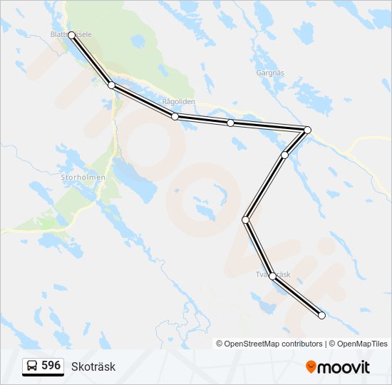 596 bus Line Map