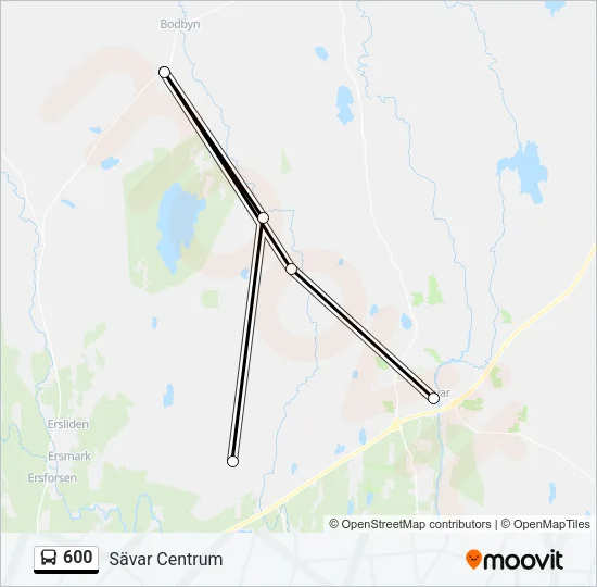 600 Bus Line Map
