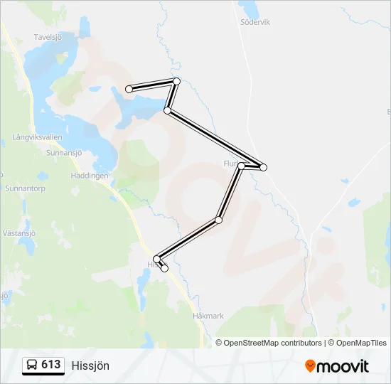 613 Bus Line Map