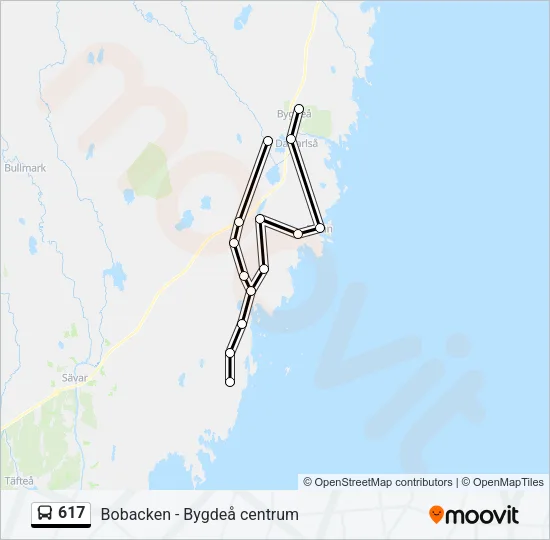 617 Bus Line Map