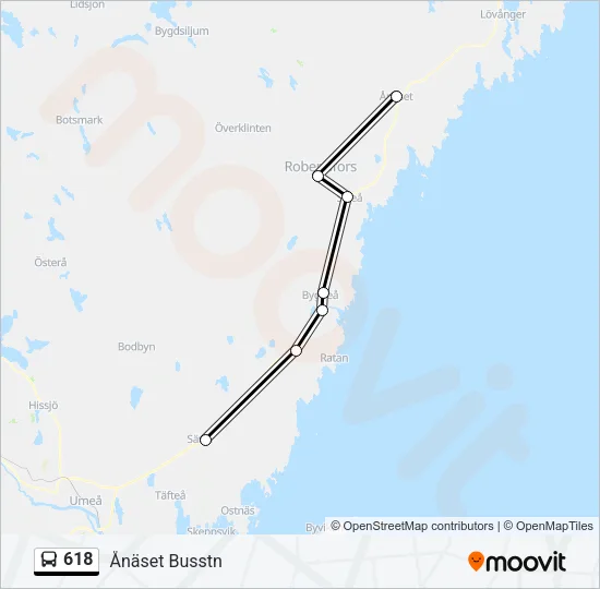 618 Bus Line Map