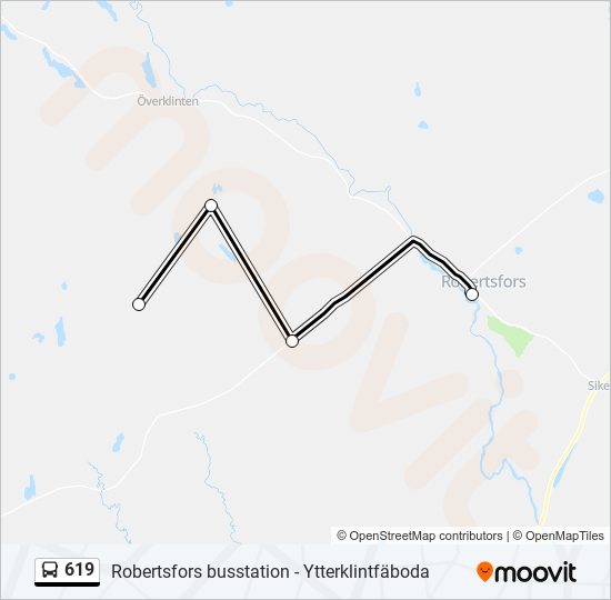 619 bus Line Map