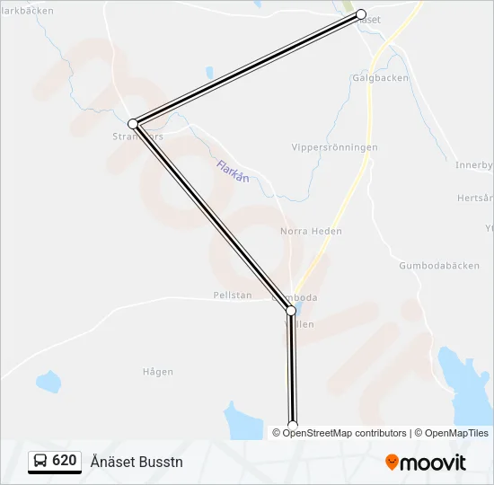 620 Bus Line Map