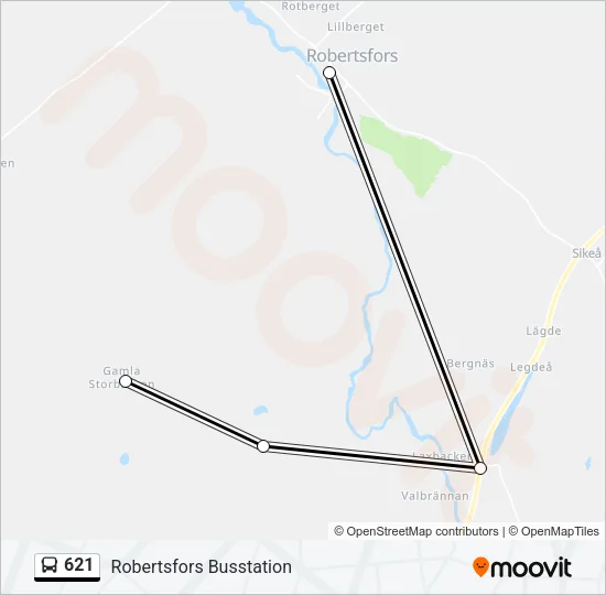 621 Bus Line Map