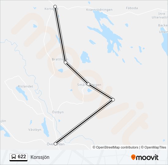 622 bus Line Map