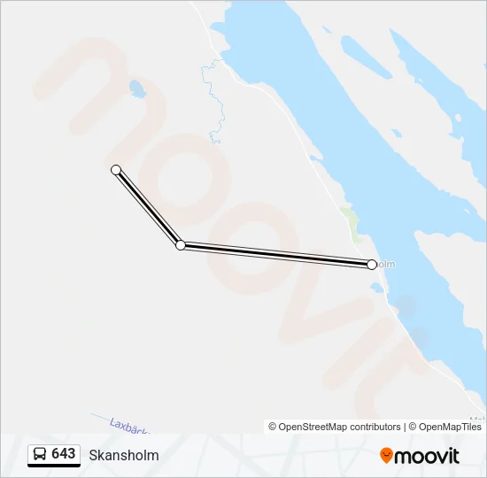 643 Bus Line Map