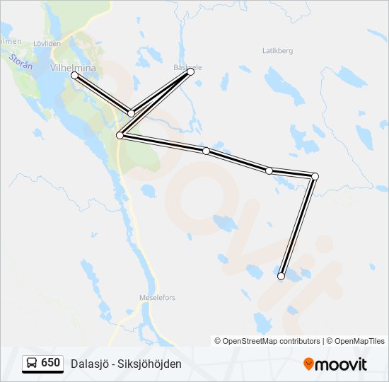 650 bus Line Map