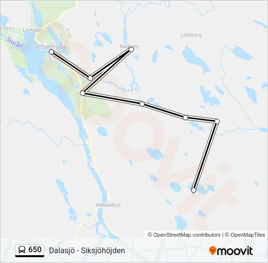 650 Bus Line Map