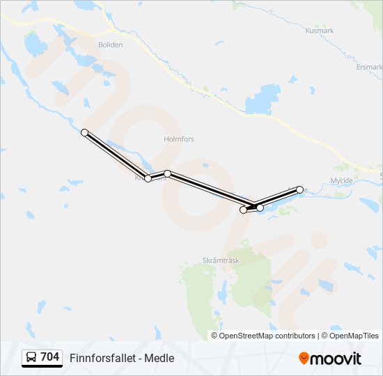 704 bus Line Map