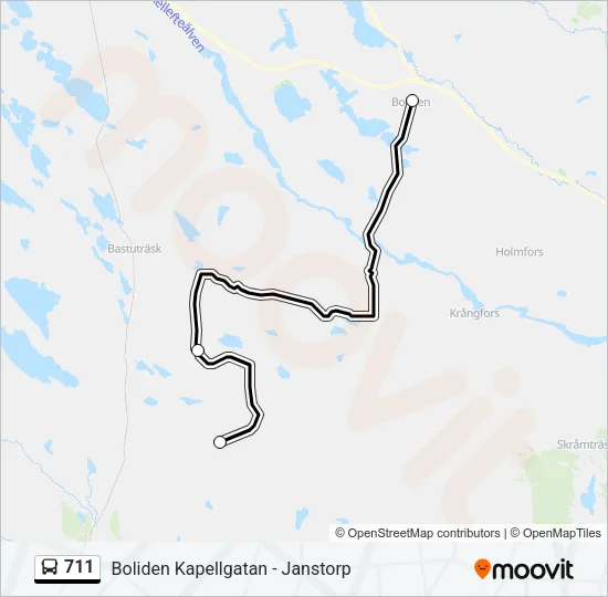 711 Bus Line Map