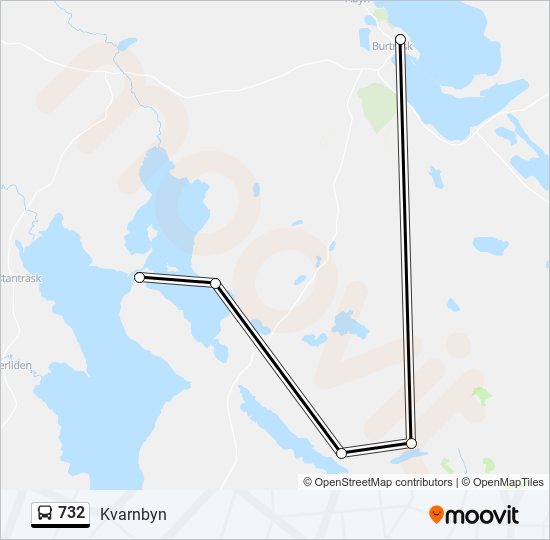 732 bus Line Map