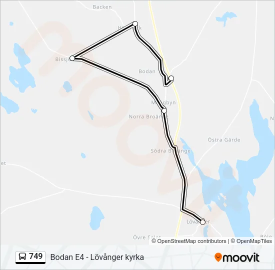 749 Bus Line Map