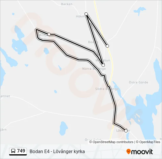 749 Bus Line Map