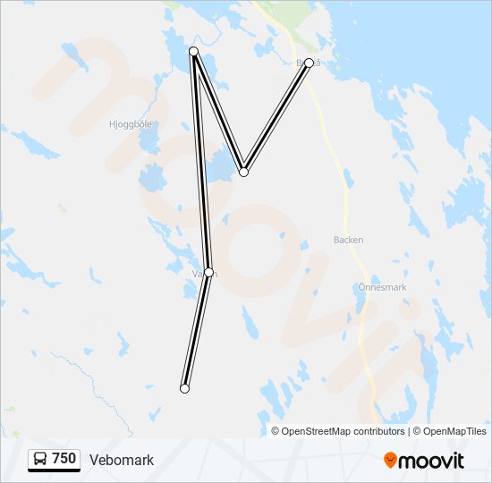 750 bus Line Map