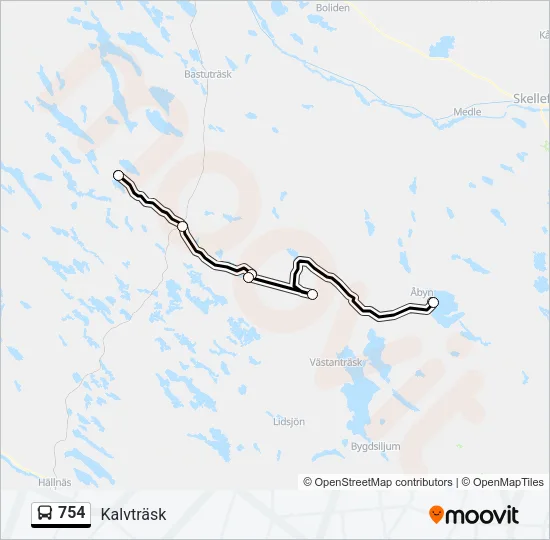 754 Bus Line Map