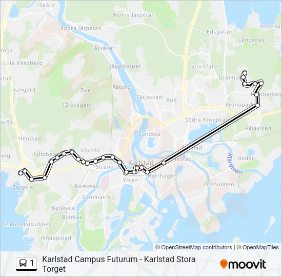 1 Bus Line Map