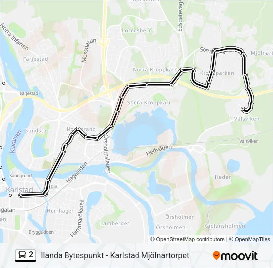 2 Bus Line Map