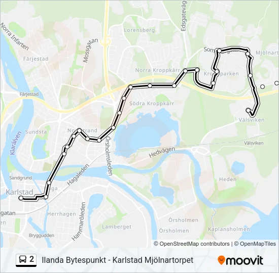 2 Bus Line Map