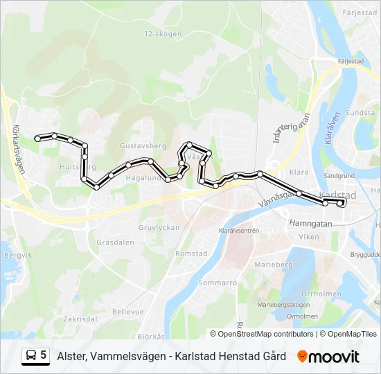 5 Bus Line Map