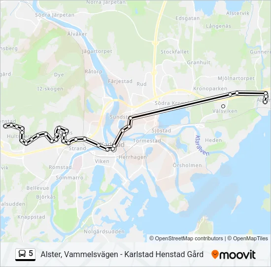 5 Bus Line Map