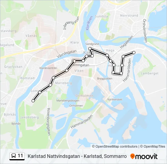 11 Bus Line Map